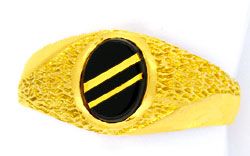 Foto 1 - Gelbgold Designer-Ring, Onyx mit Gold Einlagen! 18Karat, S0957