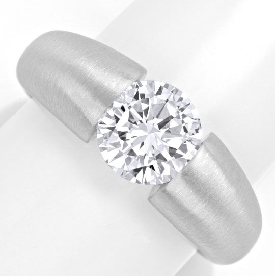 Foto 2 - Diamant-Spann Ring 1,89ct Brillant G Si, 18K Wg Schmuck, S4141