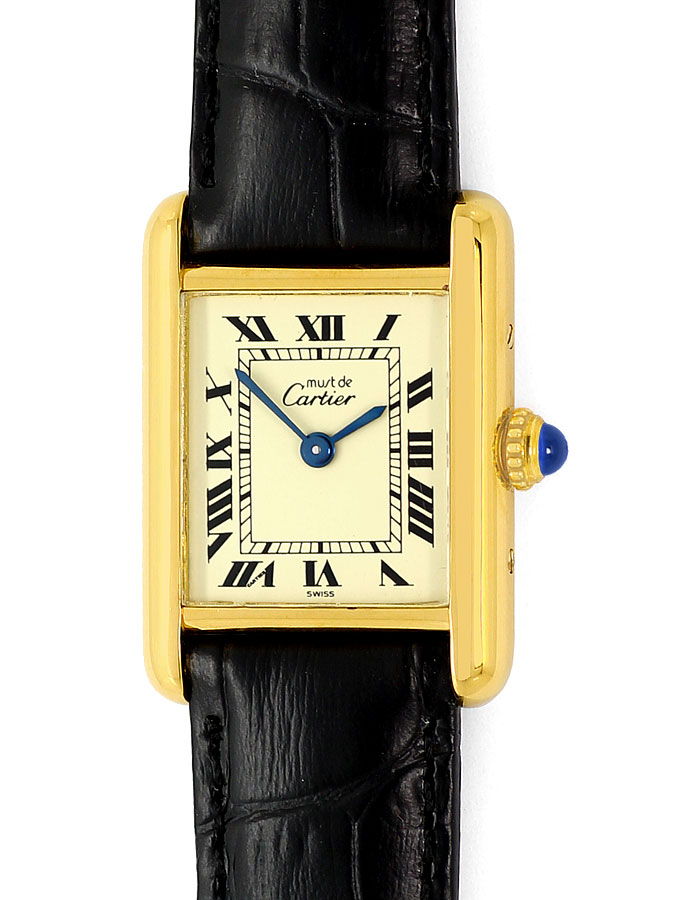 Foto 2 - Must de Cartier Vermeil Damen Uhr, 925 Silber vergoldet, U1635